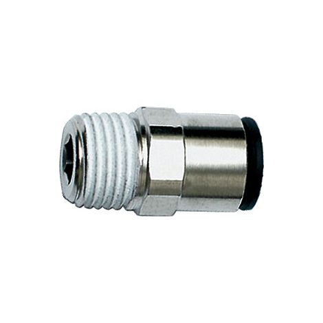 Raccord instantané piquage droit laiton nickelé. diamètre 8 mm. mâle 3-8 filetage BSPT conique - PARKER HANNIFIN FRANCE SAS
