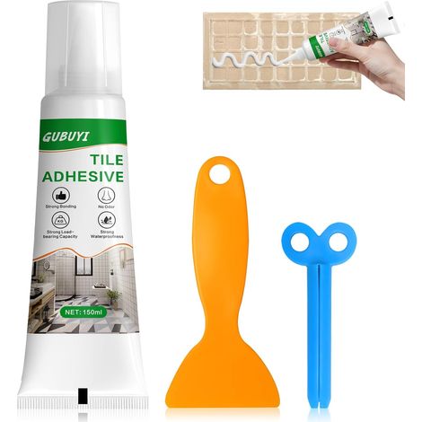 150ml Colle Carrelage, Coulis Étanche pour Carreaux  Joint Carrelage Blanc, Colle Carrelage Salle de Bain et Joint en Pâte, pour Salle de Bain mur Extérieur Applicable à Carreaux (1/5)