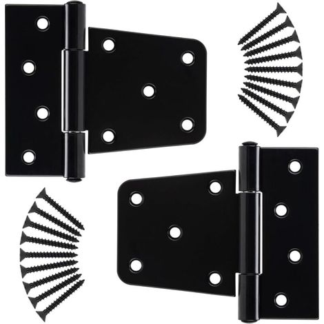 Hochleistungs-Türscharniere, schwere Schranktürscharniere, flache Türscharniere, schwarze Scharniere in (2 Stück, 3,5 Zoll)