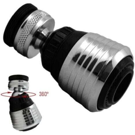 Accessoires pour mitigeur : pommeau de douche pivotant à 360°, aérateur, vanne d'économie d'eau et régulateur de débit - 3 (1/5)