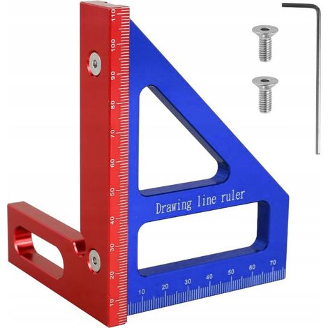 GONIOMETRO SQUADRA ANGOLARE 45/90° PER CARPENTIERE LAVORAZIONE DEL LEGNO (1/4)