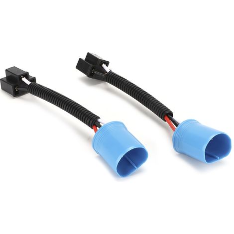Deux adaptateurs de connecteur de faisceau de câbles mâle 9007 vers femelle H4 9003, adaptés aux phares Hummer H2, 12V-24V. (1/5)