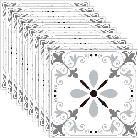 Carrelage Adhesif sol, 10 Pièces Stickers Carrelage 20 x 20 cm, Autocollant Mural Peinture Carrelage Salle de Bain Adhésifs pour Carreaux Muraux, Autocollants Imperméables DIY (1/5)
