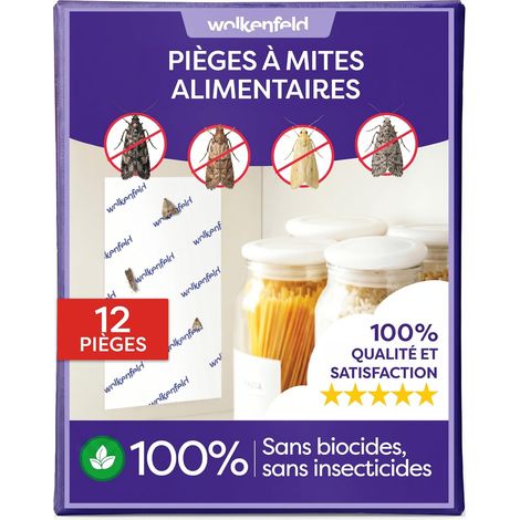 Piège à Mites Alimentaires x12 - Système de Surveillance à Phéromone - Anti Mites Alimentaires pour Cuisine et Placard - 100% Naturel, sans Spray ni Biocides - Made in Germany - 12 Pièges (1/5)