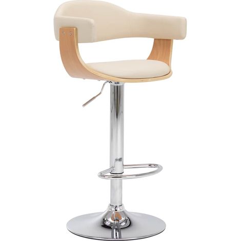 Maison Exclusive - Sgabelli da Bar 2 pz Crema in Legno Piegato e Similpelle (1/5)
