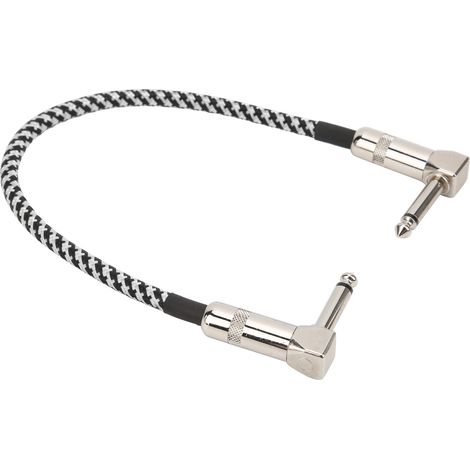 Câble d'instrument de 30 cm (11,8 po) en cuivre tressé avec blindage et réduction du bruit pour les performances en direct - Noir et blanc (1/5)