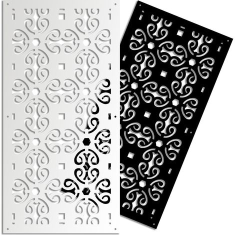 OLD KEY - Panneau ajouré en PVC - Brise-soleil - Couleur : noir - Dimension : 50x150 cm