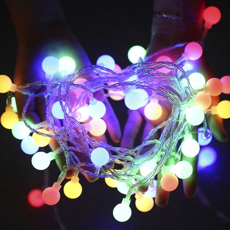 Guirlande lumineuse globe enfichable 18 m/59,06 pieds 150 LED boule lumineuse avec télécommande changement de couleur 8 modes d'éclairage fonction minuterie décorative pour intérieur extérieur fête de (1/5)