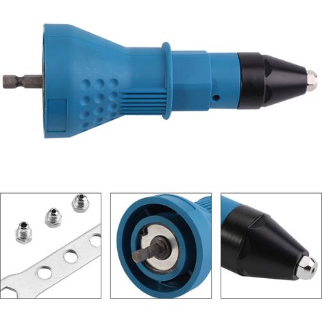 Couteau Rivet Mano Spécialisé Kit Accessoires Electrique Sans Fil Adaptateur Drill Insertion 100% Nouveau Light Compact 2.4mm/3.2mm/4.0mm/4.8mm Perfectionné Travail DIY Bois (1/5)