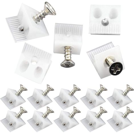 100 conectores de refuerzo para cajones, kit de reparación para el fondo de cajones, pequeñas cuñas para cajones, fijaciones con tornillos para reparar estantes de muebles hundidos. (1/5)