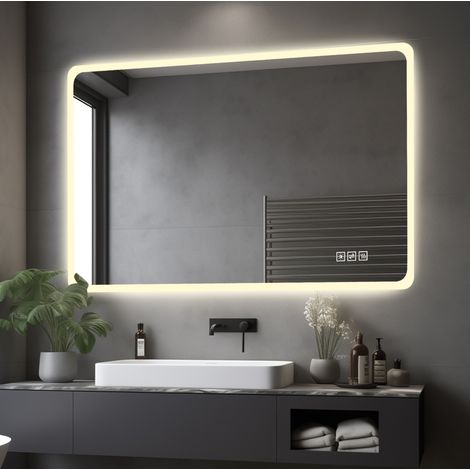 Espejo LED de baño 60 x 100 cm antivaho, 3 colores, regulable HAVRYA (1/5)