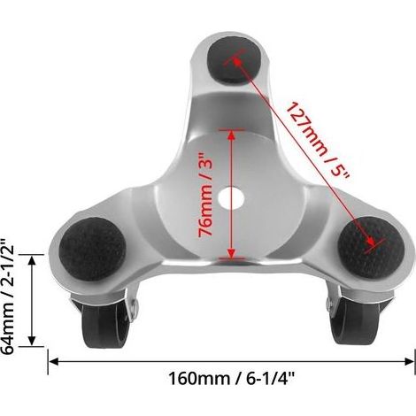 4 pièces 152mm Tri-Dolly en acier, capacité de charge de 150kg, idéal pour déplacer des meubles et des appareils électroménagers, durable et facile à utiliser (1/5)