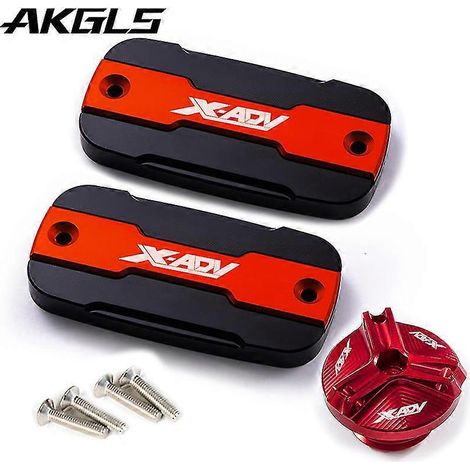 Bouchon de réservoir de liquide de frein avant + bouchon de remplissage pour moto Honda X-Adv 750, X-Adv 300, 750 et 1000 (2017-2022) - Kit rouge (1/4)