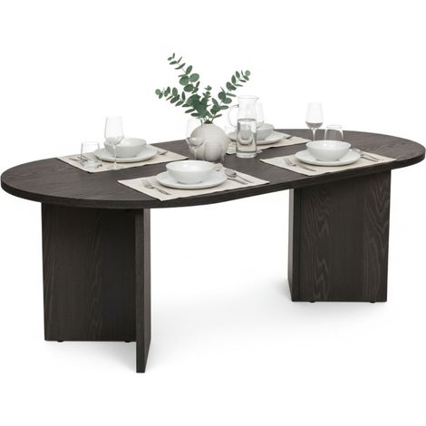 Couchtisch Porcari, rechteckig, Tischplatte aus veredeltem Holz, schwarze Platte, 119x60x40h cm, Schwarz