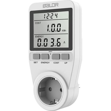 3680W Stromzähler, Steckdosen-Stromzähler, Energiekostenzähler mit großem LCD-Bildschirm und maximalem Überlastungsschutz, Stromzähler für Zuhause ( (1/5)