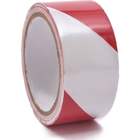 Ruban de signalisation - 4,8 cm x 30 m par rouleau - pour marquage/sécurité - Bandes de signalisation rouges et blanches (1/5)