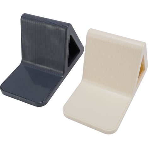 Lot de 2 repose-pieds de douche pour se raser les jambes, sans perçage, antidérapants et faciles à installer. Support de pédale de douche jaune/gris. (1/5)