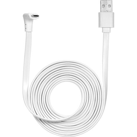 Câble charge Arlo 2m - Compatible Pro/Pro 2/GO/Light, micro USB plat, étanche, blanc