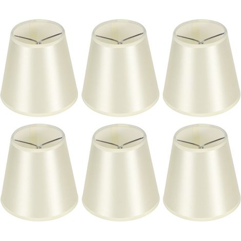 Lot de 6 abat-jour modernes QttvbTna, métal, toile et PVC, beige, 9 x 13 x 14 cm (1/5)