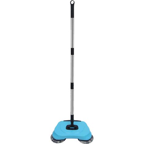 Balai manuel à pousser, balai à sec et balai à eau 2 en 1, machine de balayage et de lavage pour la maison, balai de sol avec 2 brosses d'angle (1/5)