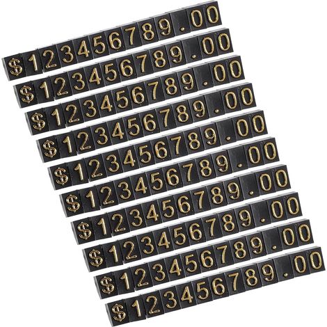 10 Jeux de Blocs Precios Negros Abs y Aluminio para Exhibición en