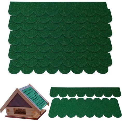 Feutre bitumineux pour toiture de nichoir - Bardeaux de toiture pour abris de jardin - 32 mini-toitures étanches - Toiture (1/5)