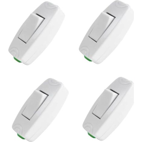 l'interrupteur de commande du bouton Interrupteur d'appareil de lampe 16A Interrupteur de bouton-bouton blanc 4pcs Interrupteurs (1/5)