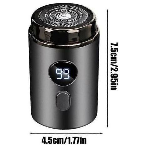 Mini Rasoir Électrique Rechargeable, Lavable, Sans Fil pour Visage et Barbe, Idéal Voyages et Voiture (Noir)