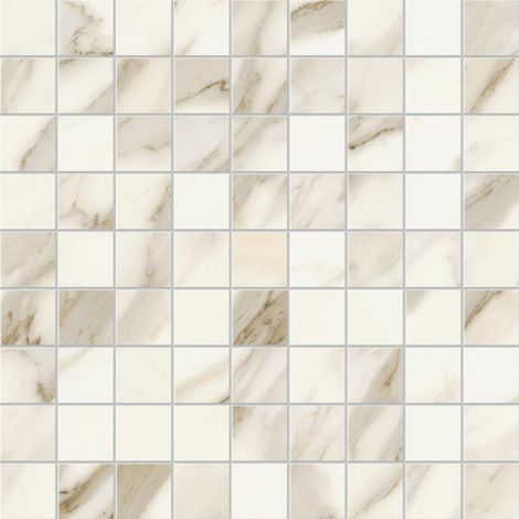 Mosaïque effet Marbre Blanc Calacatta Sublime 3,5x3,5 cm Quadra 30x30x0,9 cm Mat Orsiano - Sol et mur intérieur (vendu par carton de 0,9 m²) - RO'MA CARRELAGE