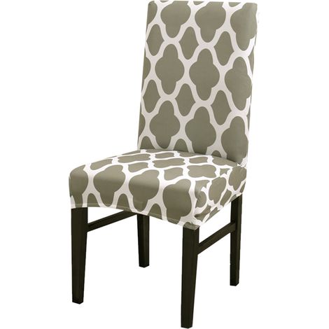 Housse De Chaise En Velours Gris Vert - Protection Anti-Poussière Extensible - Pour Salon Cuisine Hôtel - 1 Pièce (1/5)