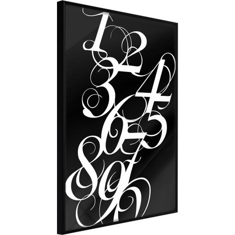 Affiche Murale Encadrée "Alphabet of Digits" 40 x 60 cm Noir
