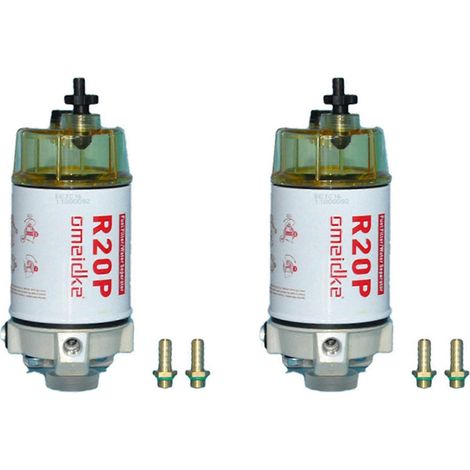 2X OMEIDKE Ensemble filtre à carburant à pompe manuelle marine R20P, ensemble séparateur huile-eau pour chargeuse-pelleteuse Volvo (1/5)