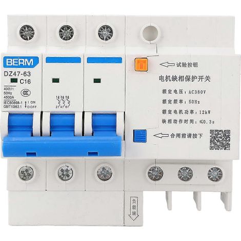Phasenausfallschutzschalter 3P 16A Schienenschutz für Tauchpumpenmotor DZ47S‑63 400V