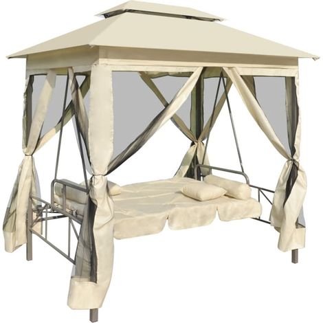 FIMEI Belvédère convertible en balancelle Blanc crème (1/5)