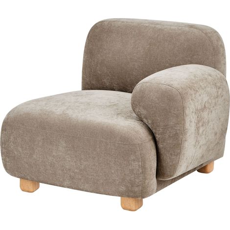 Section d'Assise Gauche Moderne en Tissu 1 Place Module de Canapé d'Angle Pieds en Bois Beige Amli (1/5)