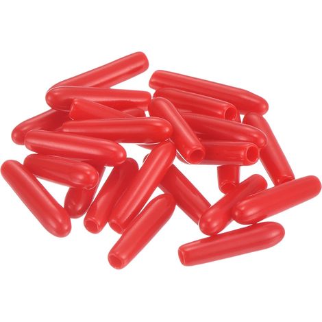 100pcs Embouts en Caoutchouc, 1.5 mm ID Vis Filetage Protecteur en PVC Embouts de Protection Flexible pour Tube Métallique, Câbles, Fils, Tige, Écrou et Cache Boulon, Rouge (1/5)