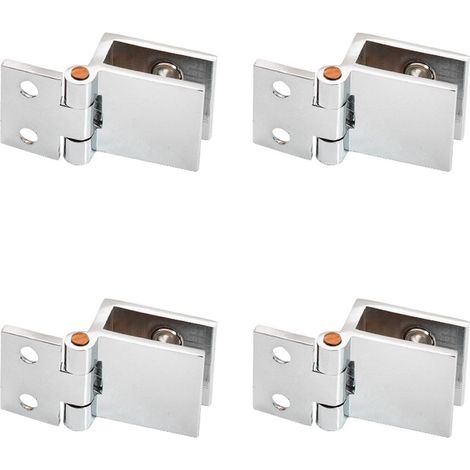 4 Bisagras para Puertas de Cristal, Bisagras de Abrazadera, Clips para Puertas de Cristal, Aptas para Vitrinas, Apertura y Cierre de Cristal