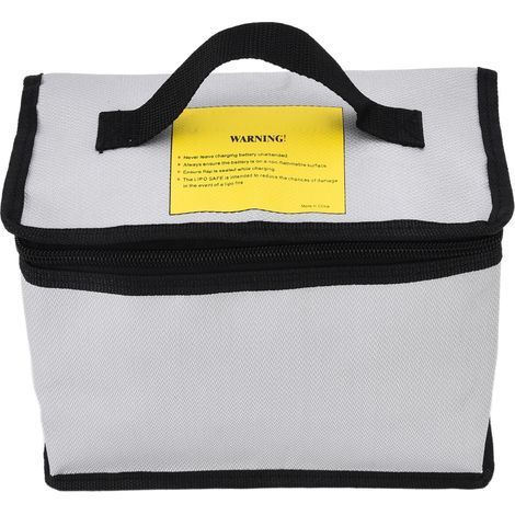 Sac De Sécurité Batterie Lipo - Fibre De Verre Ignifuge - Pour Chargement Et Stockage Sécurisé - 22 X 12 X 15.5 Cm - 1 Pièce (1/5)