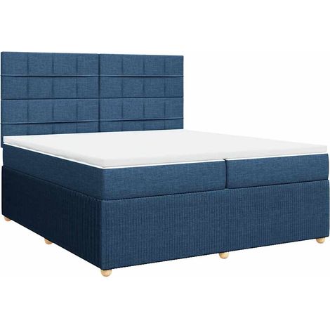 Maison Exclusive - Cama box spring con colchón tela azul 200x200 (1/5)
