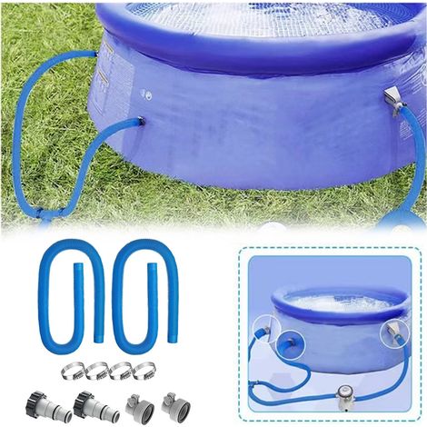 Tuyau De Pompe Pour Piscine - 150 Cm - Diamètre 32 Mm - Compatible Filtre Et Skimmer - Lot De 2 Tuyaux + 4 Colliers + 2 Raccords (1/5)
