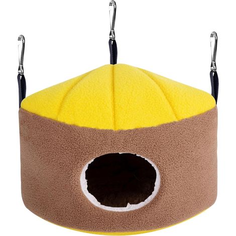 Lit triangulaire suspendu thermique d'hiver, lavable, pour perruches, conures, copucinels, mainates et autres oiseaux, notamment les pinsons (1/5)