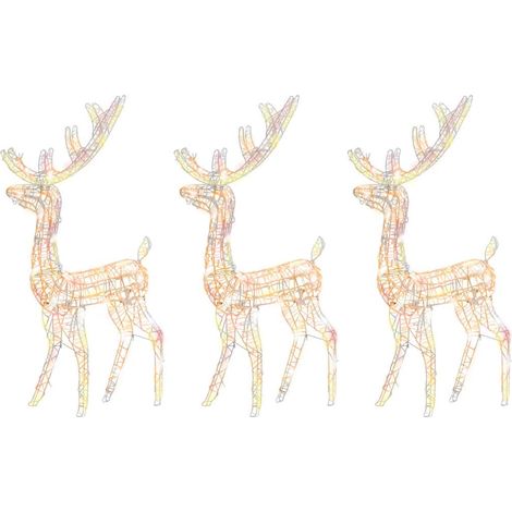 Rennes de Noël Lumineux LED Décoration Extérieur Intérieur Acrylique Multicolore Lot de 3, 8.04kg (1/5)