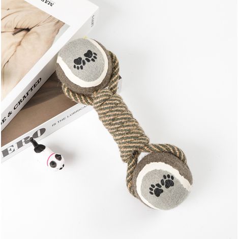 Jouets pour chien, petit, moyen et grand chien d'entraînement pour soulager l'ennui mastication sangle de dentition balle de tennis corde de coton jouets pour chien (1/2)