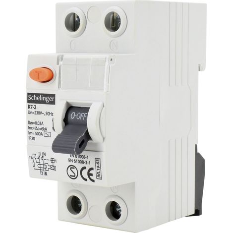 Disjoncteur différentiel AC 2P 25A 30mA - Protection électrique - Rail DIN - IP20 (1/5)