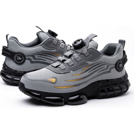 S3 Sicherheitsschuhe, Größe 40, leicht und atmungsaktiv, stylische drehbare Zehenkappe, Sportschuhe, druck- und stahlfeste Zehenkappe, keine Schnürsenkel erforderlich.
