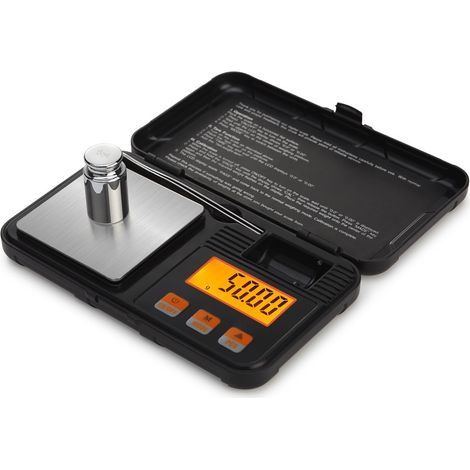 Balance de Cuisine, 50g/0.001g Balance de Poche Numérique, Balances Alimentaires de Précision 0,001 g, avec Étalonnage Poids 50g, Pince à Épiler, Fonction de Tare, LCD Rétroéclairé (1/5)