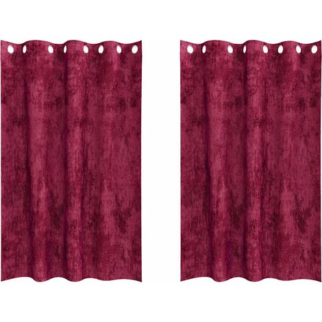 Maison Exclusive - Samtvorhänge mit Vorhängen 2 pcs Weinrot 175 x