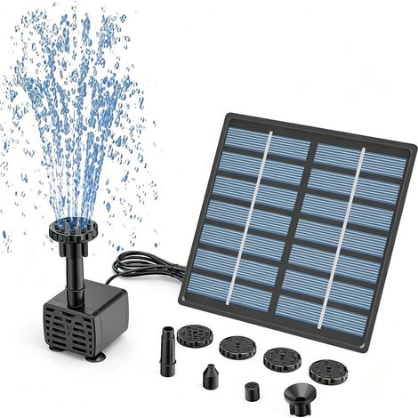 1,5W Solarfontänenpumpe – monokristallines Panel – einstellbare Sprühhöhe 30–50 cm – geeignet für kleine Teiche