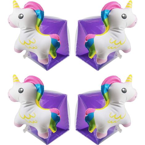 Brassards gonflables pour enfants, avec imprimé licorne et flamant rose, forme tubulaire pour garçons et filles dans la piscine. (1/5)