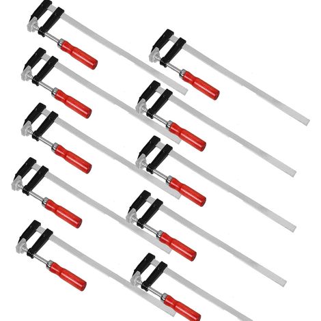10pcs Serre Joint,Serre Joint Lot de Pinces à Sertir en Forme de F Malléable Pour le Travail du Bois et La Barre en Acier DIY Kit Serre JointSerre-joint à Vis 50 x 300 mm (1/5)